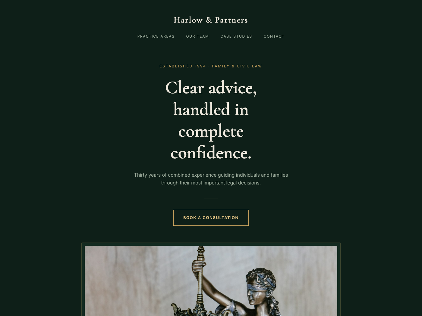 Harlow & Partners homepage concept